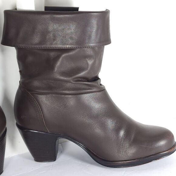 Dansko Women’s Bobbi US6-6,5 EU 37 Brown Leather Roll Down Slouch Boots - Picture 7 of 14